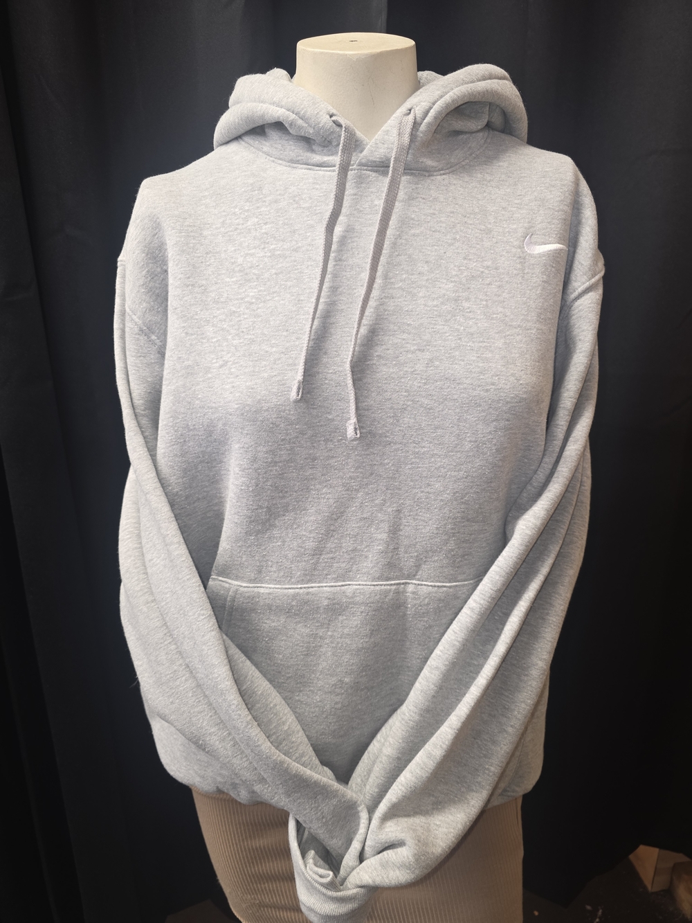 Nike Gray Pullover Hoodie with White Swoosh